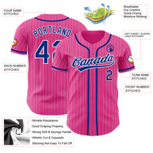 Charger l'image dans la galerie, Custom Pink White Pinstripe Royal Authentic Baseball Jersey