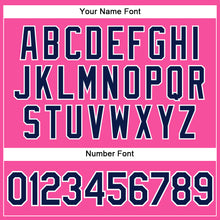 Charger l'image dans la galerie, Custom Pink White Pinstripe Navy Authentic Baseball Jersey