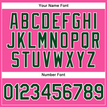 Загрузить изображение в средство просмотра галереи, Custom Pink White Pinstripe Green Authentic Baseball Jersey