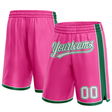 Load image into Gallery viewer, Custom Pink White-Kelly Green Authentic Basketball Shorts