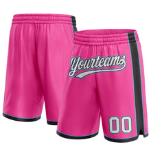 Laden Sie das Bild in den Galerie-Viewer, Custom Pink White Black-Light Blue Authentic Basketball Shorts