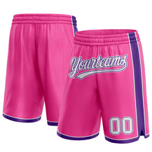 Load image into Gallery viewer, Custom Pink White-Purple Authentic Basketball Shorts