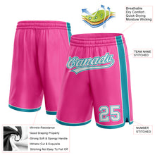 Laden Sie das Bild in den Galerie-Viewer, Custom Pink White-Teal Authentic Basketball Shorts