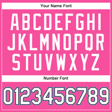 Загрузить изображение в средство просмотра галереи, Custom Pink White Black-Light Blue Authentic Throwback Basketball Jersey