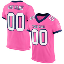 Загрузить изображение в средство просмотра галереи, Custom Pink White-Navy Mesh Authentic Football Jersey