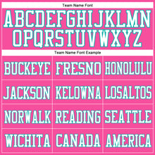 Load image into Gallery viewer, Custom Pink White-Aqua Mesh Authentic Football Jersey