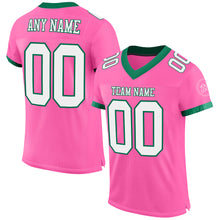 Load image into Gallery viewer, Custom Pink White-Kelly Green Mesh Authentic Football Jersey