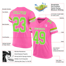Load image into Gallery viewer, Custom Pink Neon Green-White Mesh Authentic Football Jersey