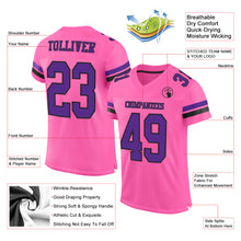 Load image into Gallery viewer, Custom Pink Purple-Black Mesh Authentic Football Jersey
