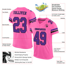 Load image into Gallery viewer, Custom Pink Purple-Black Mesh Authentic Football Jersey