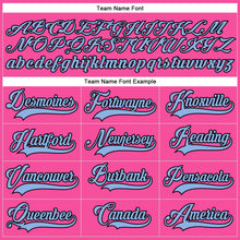 Charger l'image dans la galerie, Custom Pink Light Blue-Black Hockey Lace Neck Jersey