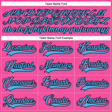 Charger l'image dans la galerie, Custom Pink Sky Blue-Black Hockey Lace Neck Jersey