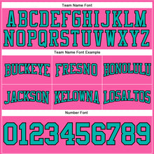 Load image into Gallery viewer, Custom Stitched Pink Aqua-Black Football Pullover Sweatshirt Hoodie