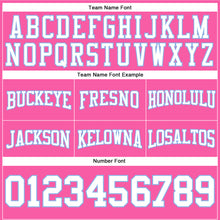 Load image into Gallery viewer, Custom Stitched Pink White-Light Blue Football Pullover Sweatshirt Hoodie