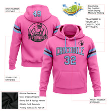 Laden Sie das Bild in den Galerie-Viewer, Custom Stitched Pink Light Blue-Black Football Pullover Sweatshirt Hoodie