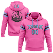 Laden Sie das Bild in den Galerie-Viewer, Custom Stitched Pink Light Blue-Black Football Pullover Sweatshirt Hoodie
