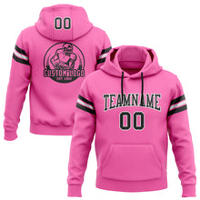 Загрузить изображение в средство просмотра галереи, Custom Stitched Pink Black-White Football Pullover Sweatshirt Hoodie