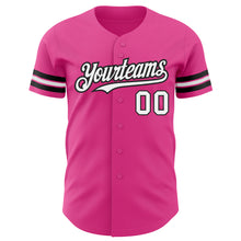 Charger l'image dans la galerie, Custom Pink White-Black Authentic Baseball Jersey