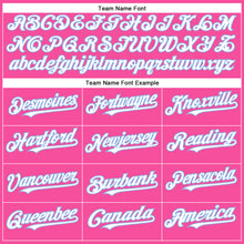 Charger l'image dans la galerie, Custom Pink White-Light Blue Authentic Baseball Jersey