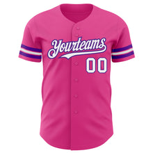 Charger l'image dans la galerie, Custom Pink White-Purple Authentic Baseball Jersey