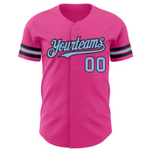 Charger l'image dans la galerie, Custom Pink Light Blue-Black Authentic Baseball Jersey