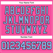 Charger l'image dans la galerie, Custom Pink Light Blue-Black Authentic Baseball Jersey