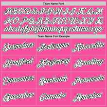 Laden Sie das Bild in den Galerie-Viewer, Custom Pink White-Black Authentic Throwback Basketball Jersey