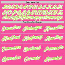 Laden Sie das Bild in den Galerie-Viewer, Custom Pink White-Neon Green Authentic Throwback Basketball Jersey