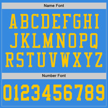 Charger l'image dans la galerie, Custom Powder Blue Gold Mesh Authentic Throwback Football Jersey
