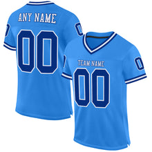 Charger l'image dans la galerie, Custom Powder Blue Royal-White Mesh Authentic Throwback Football Jersey