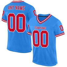 Charger l'image dans la galerie, Custom Powder Blue Red-White Mesh Authentic Throwback Football Jersey