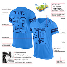 Load image into Gallery viewer, Custom Powder Blue Powder Blue-Navy Mesh Authentic Football Jersey
