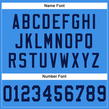 Load image into Gallery viewer, Custom Powder Blue Navy Mesh Authentic Football Jersey