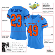 Загрузить изображение в средство просмотра галереи, Custom Powder Blue Orange-Royal Mesh Authentic Football Jersey