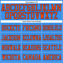 Загрузить изображение в средство просмотра галереи, Custom Powder Blue Orange-Royal Mesh Authentic Football Jersey