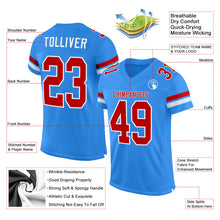 Load image into Gallery viewer, Custom Powder Blue Red-White Mesh Authentic Football Jersey