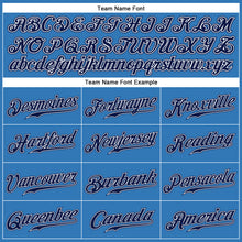 Load image into Gallery viewer, Custom Powder Blue Navy-White Authentic Sleeveless Baseball Jersey