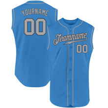 Load image into Gallery viewer, Custom Powder Blue Gray-Steel Gray Authentic Sleeveless Baseball Jersey