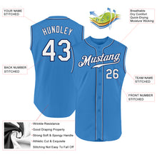 Load image into Gallery viewer, Custom Powder Blue White-Navy Authentic Sleeveless Baseball Jersey