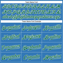 Load image into Gallery viewer, Custom Powder Blue Kelly Green-White Authentic Sleeveless Baseball Jersey