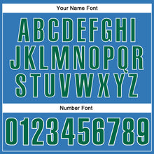 Load image into Gallery viewer, Custom Powder Blue Kelly Green-White Authentic Sleeveless Baseball Jersey