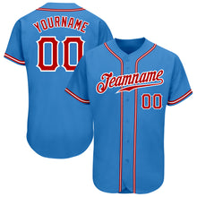 Load image into Gallery viewer, Custom Powder Blue Red-White Authentic Baseball Jersey