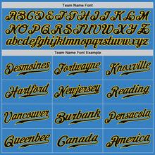 Load image into Gallery viewer, Custom Powder Blue Black-Gold Authentic Baseball Jersey