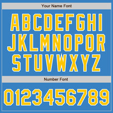 Load image into Gallery viewer, Custom Powder Blue Gold-White Authentic Baseball Jersey