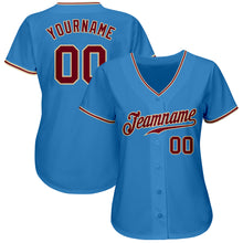 Load image into Gallery viewer, Custom Powder Blue Crimson-City Cream Authentic Baseball Jersey