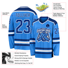 Load image into Gallery viewer, Custom Powder Blue Royal-White Hockey Jersey