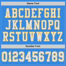 Charger l'image dans la galerie, Custom Powder Blue White-Gold Mesh Authentic Football Jersey