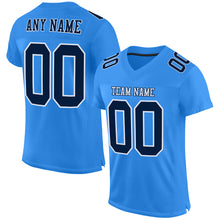 Charger l'image dans la galerie, Custom Powder Blue Navy-White Mesh Authentic Football Jersey