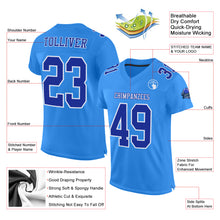 Charger l'image dans la galerie, Custom Powder Blue Royal-White Mesh Authentic Football Jersey