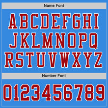 Charger l'image dans la galerie, Custom Powder Blue Red-White Mesh Authentic Football Jersey